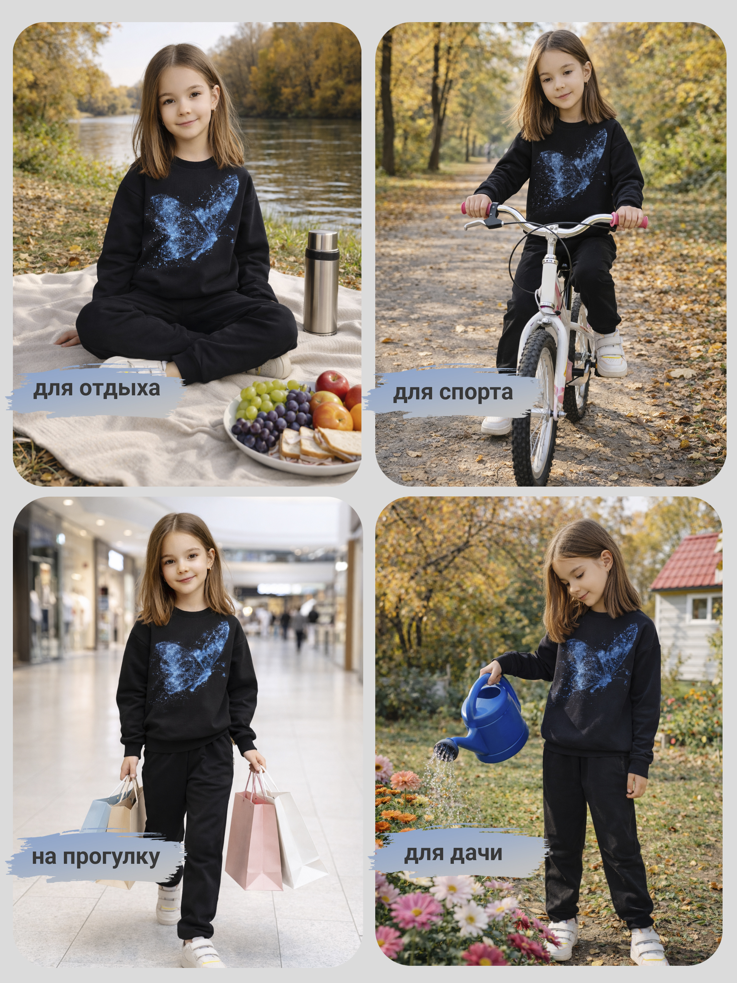 Костюм для девочки Утенок 7045г черный бабочка - фото 4