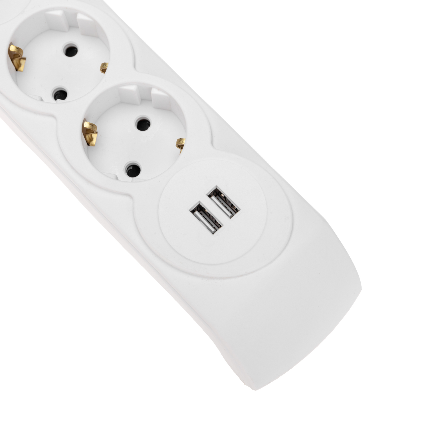 Фильтр сетевой Kranz 5 метров 5 гнезд с автовыключением 2 USB белый - фото 4