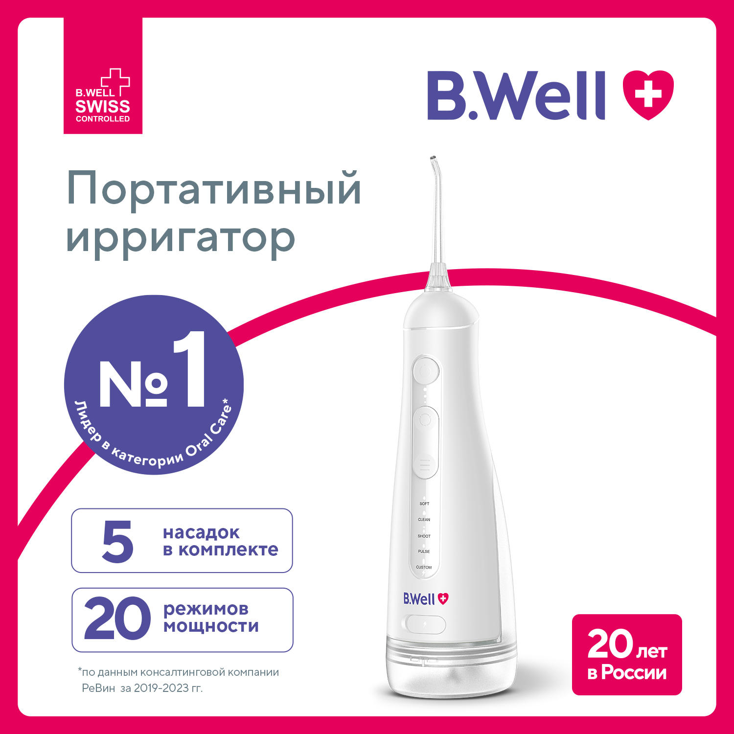 Ирригатор B.Well импульсный 20 реж. - фото 4