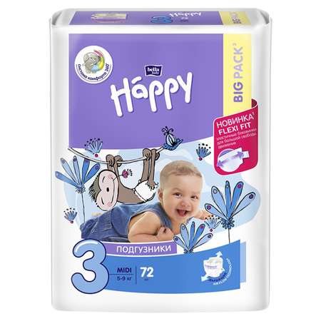 Подгузники Bella baby Happy 3 (5-9 кг) 72 шт.