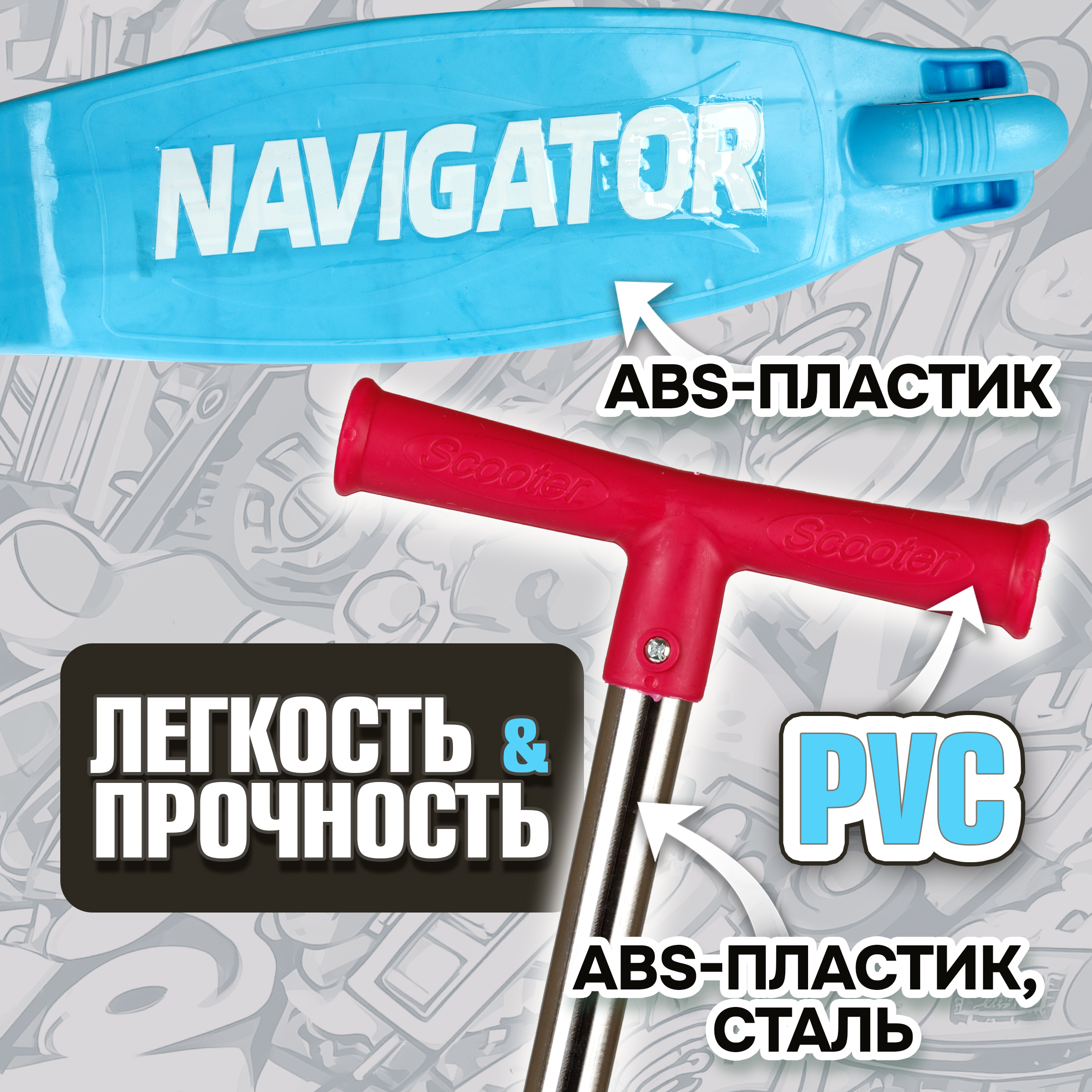 Самокат NaVigator трехколесный - фото 5