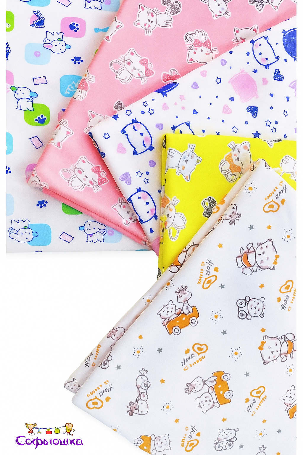 Пелёнка Софьюшка трикотаж 100х100 см 5 шт. - фото 2