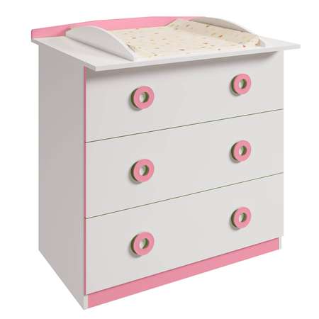 Комод Polini kids Simple 3090 Белый-Роза