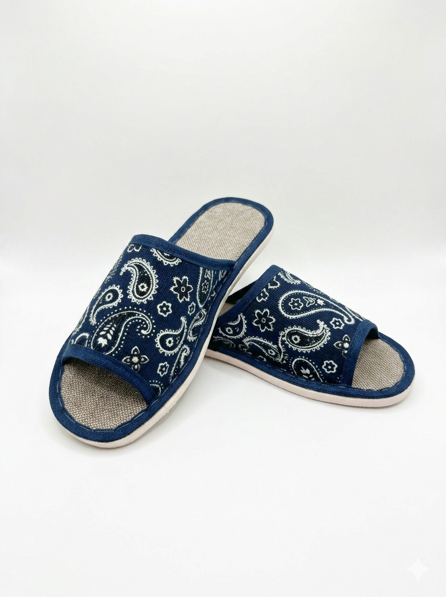 Тапочки UTA HOME 8-5/синий_огурцы желтые - фото 1