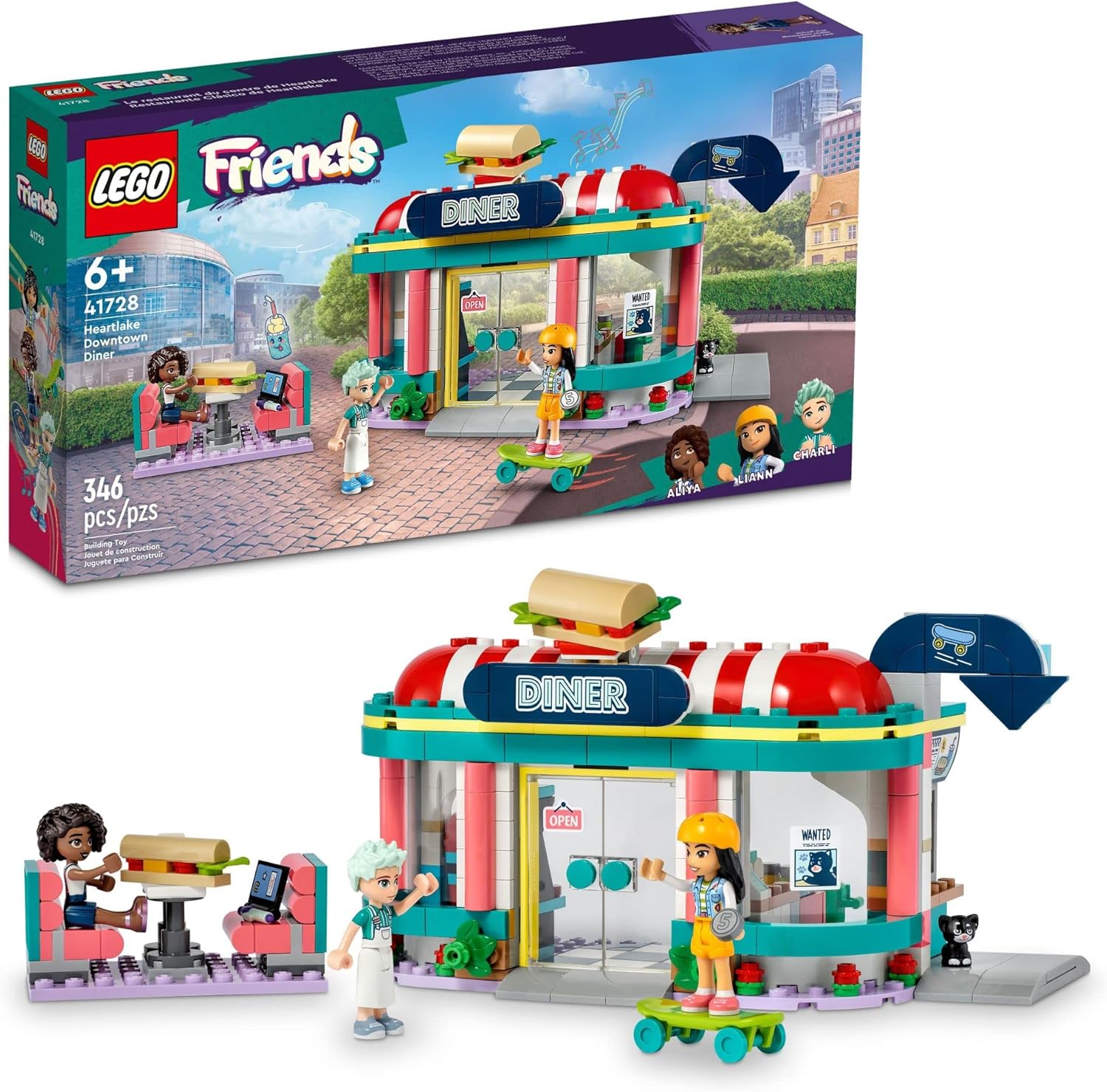 Конструктор LEGO Friends Закусочная в центре Хартлейк 346 дет. - фото 1