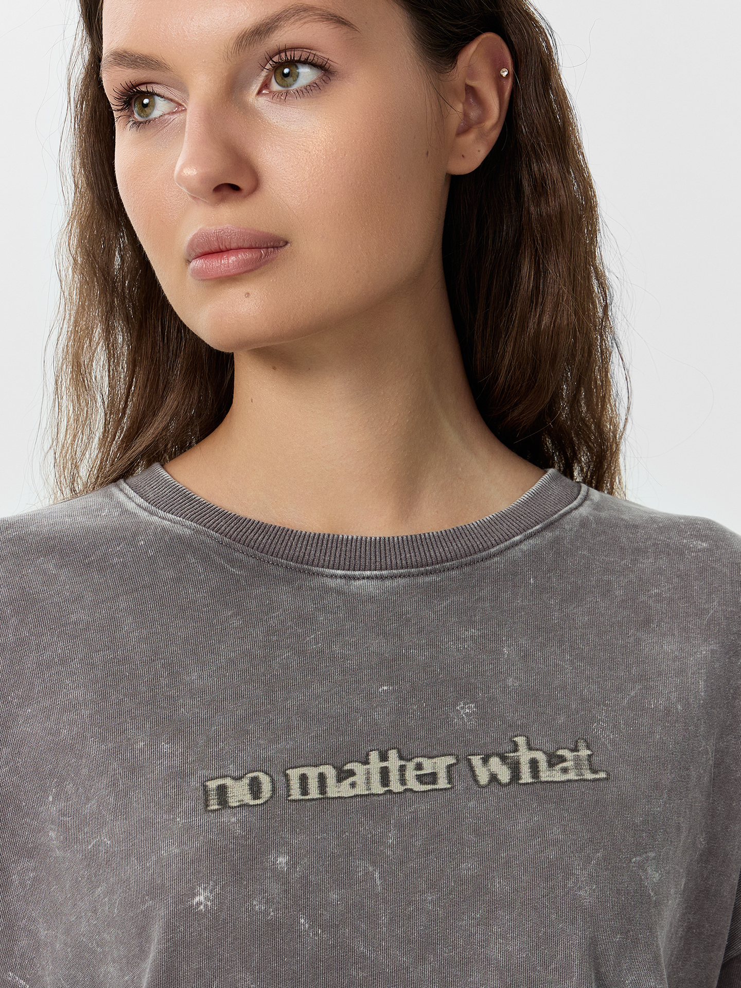 Свитшот Mark Formelle (Марк Формэль) 122915/серый acid wash +печать - фото 5