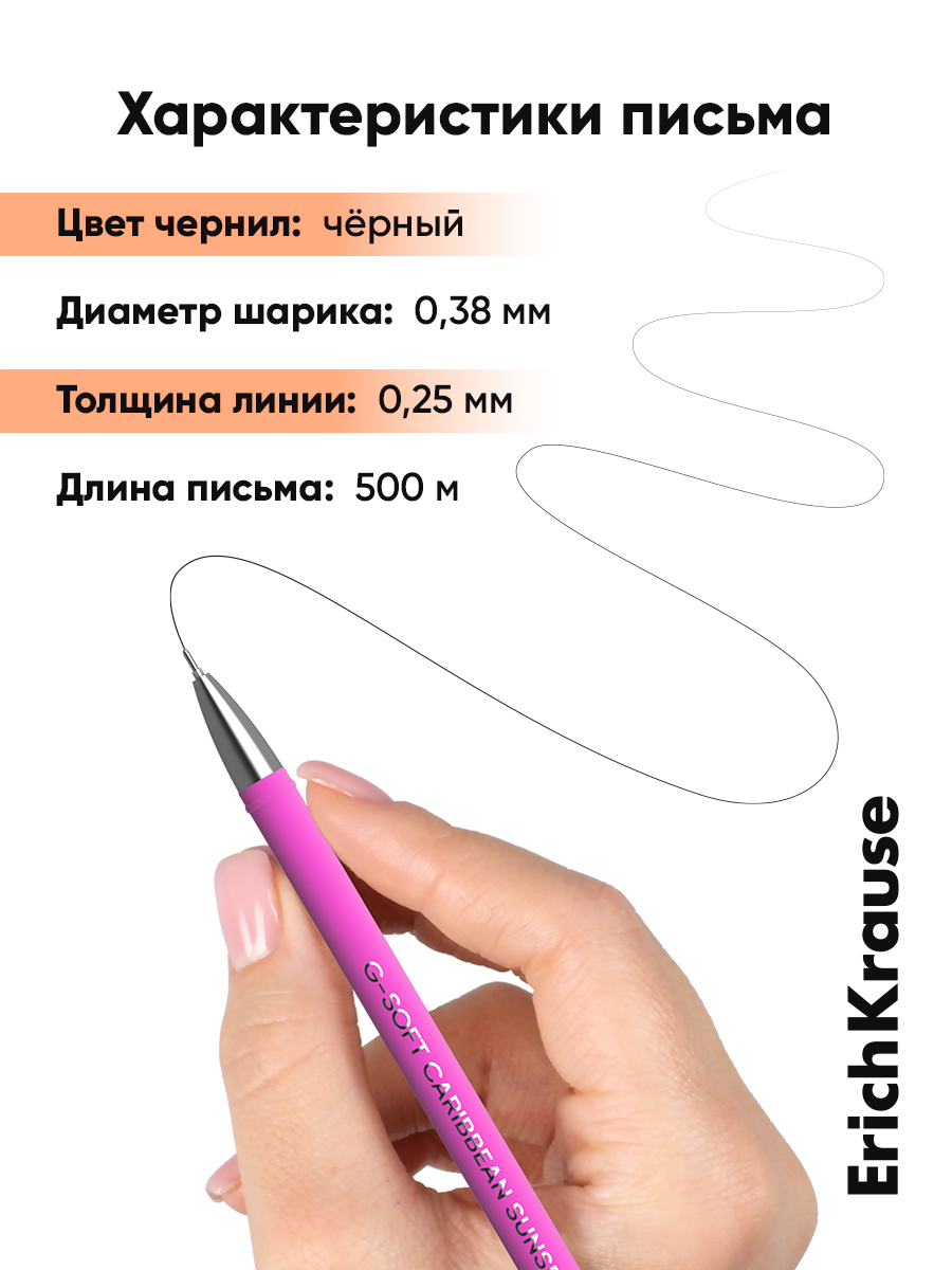Ручка гелевая ErichKrause 12 шт. - фото 6