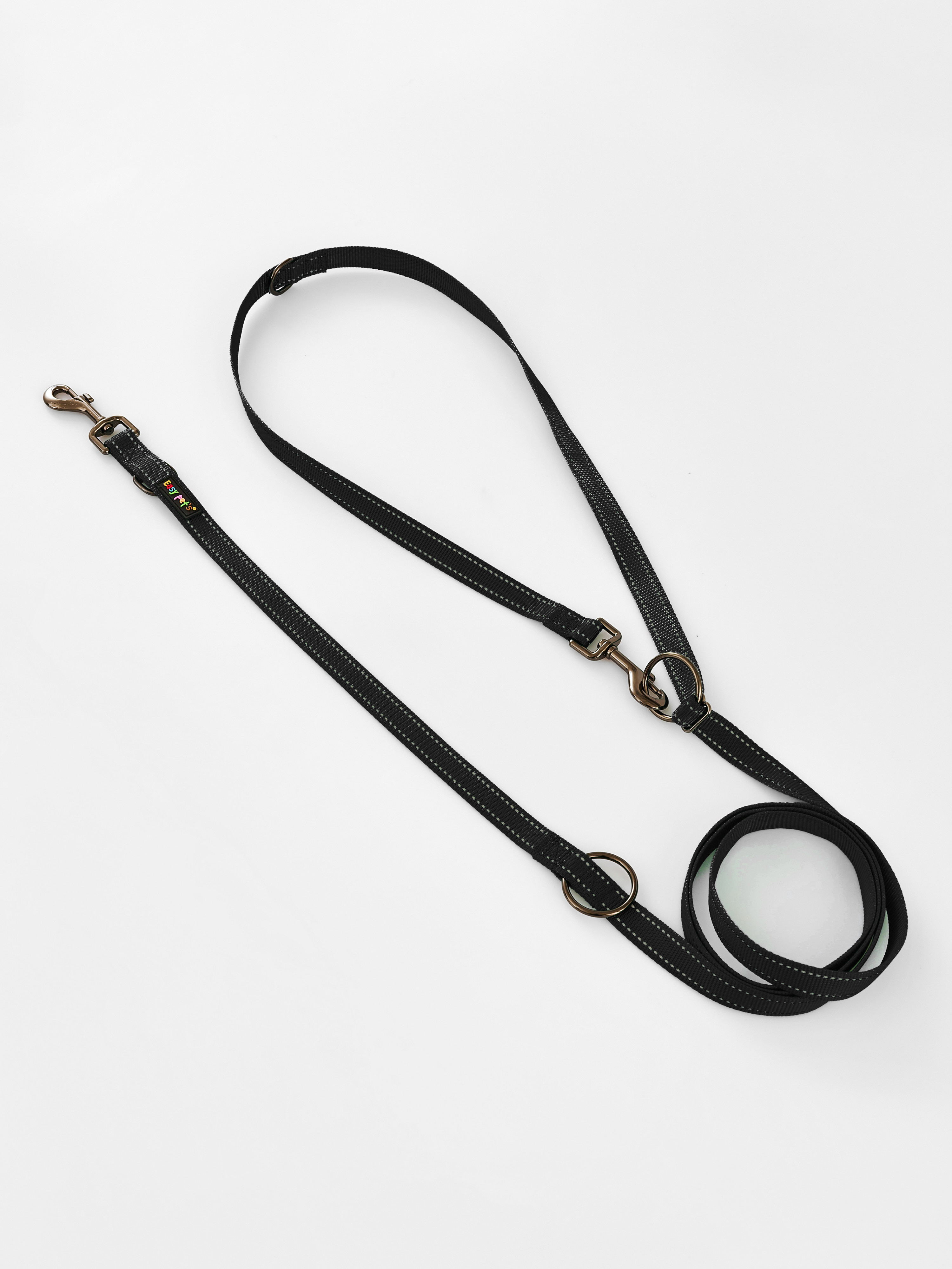 Поводок перестежка для собак Easy Pets 324 цвет Черный р-р M 2см 300см - фото 12