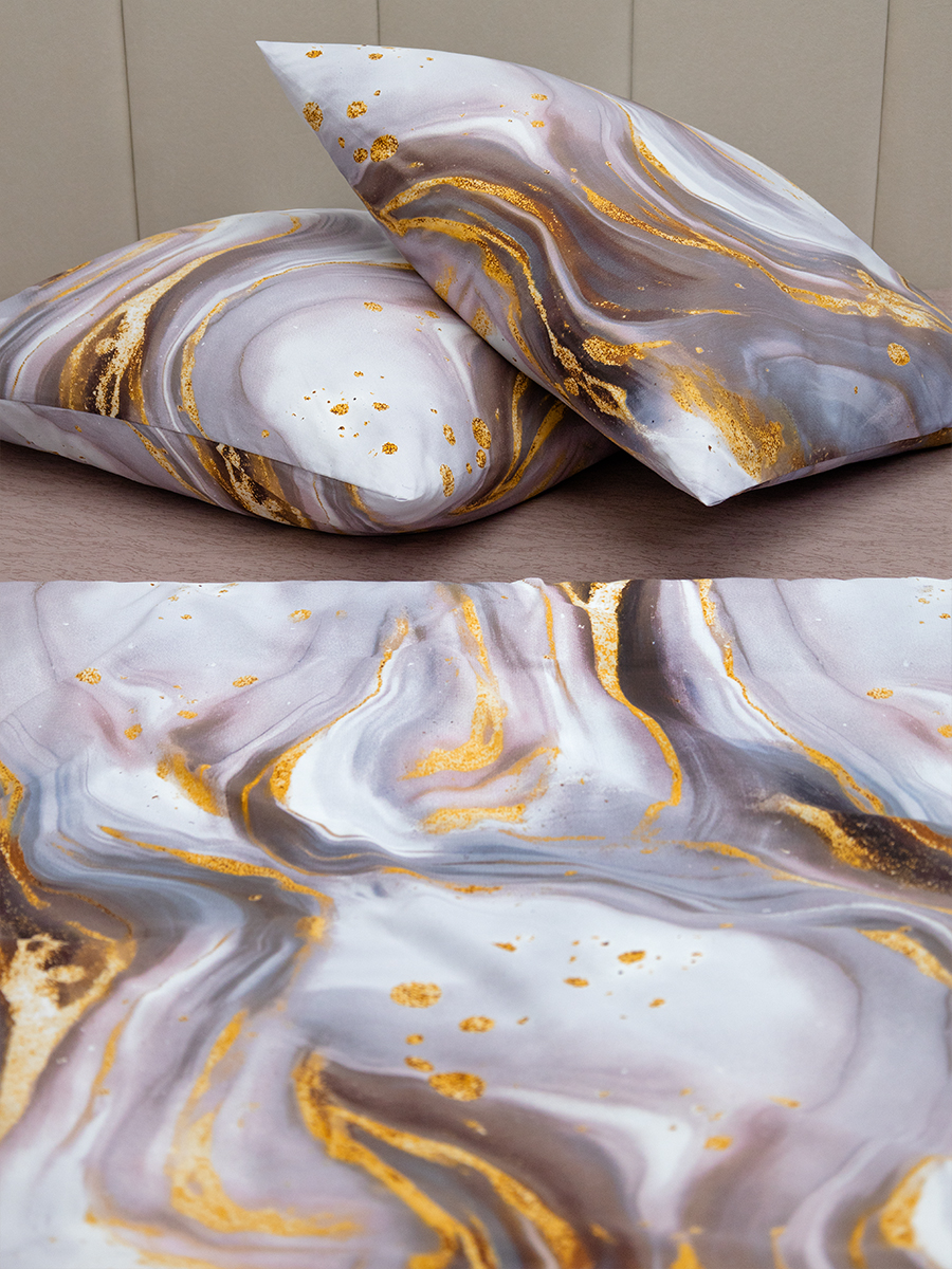 Комплект постельного белья для SNOFF Вэйв сатин евро 4 предм. - фото 12