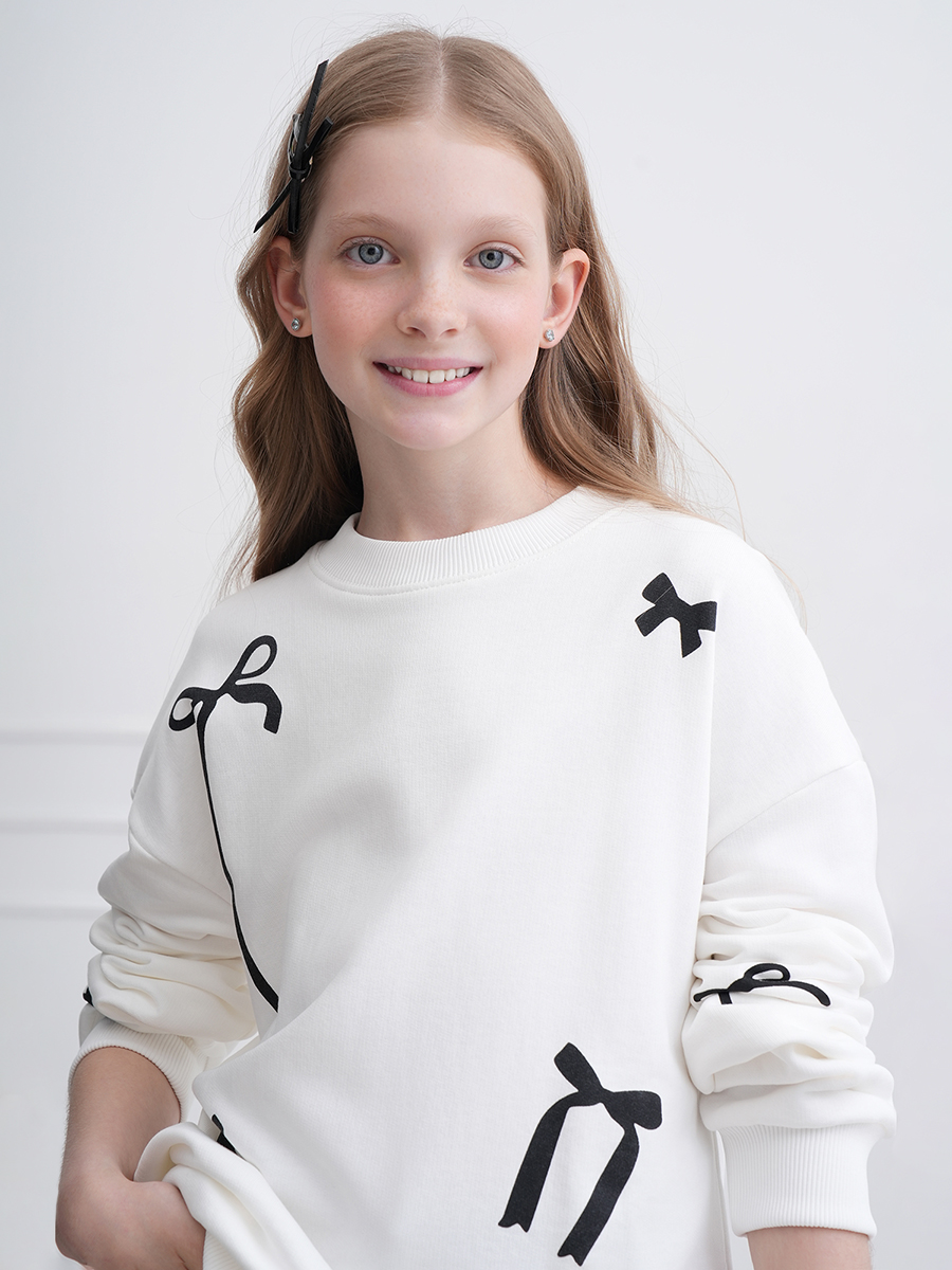 Свитшот HappyFox HF00851молочный.бантики - фото 6
