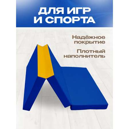 Мат спортивный KMS sport № 4 (100 х 150 х 10) складной сине-жёлтый