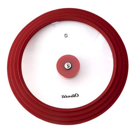 Крышка универсальная Olivetti 24/26/28 см с силиконовым ободом красный