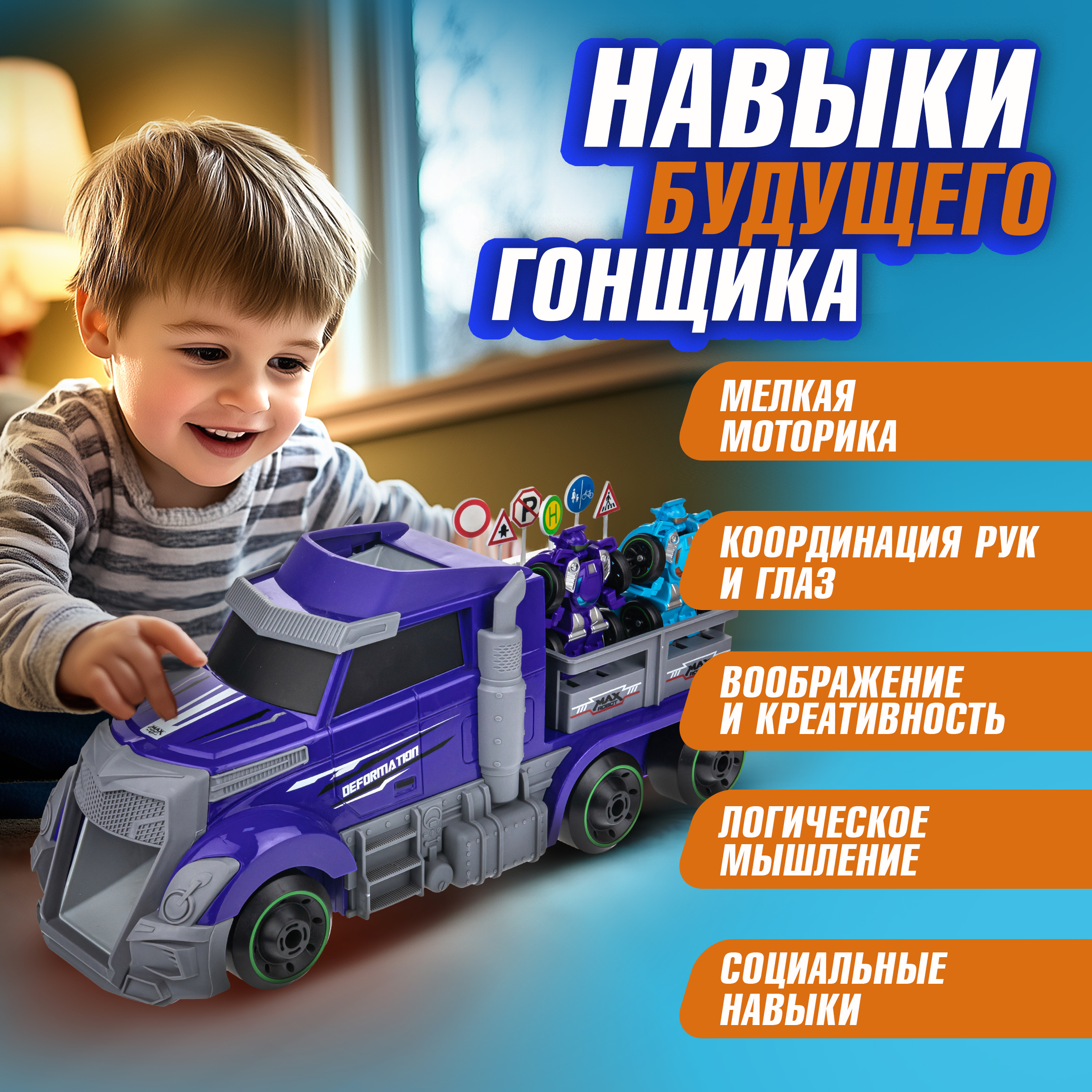Игровой набор 1TOY Мой первый трансформер Т19435 - фото 7