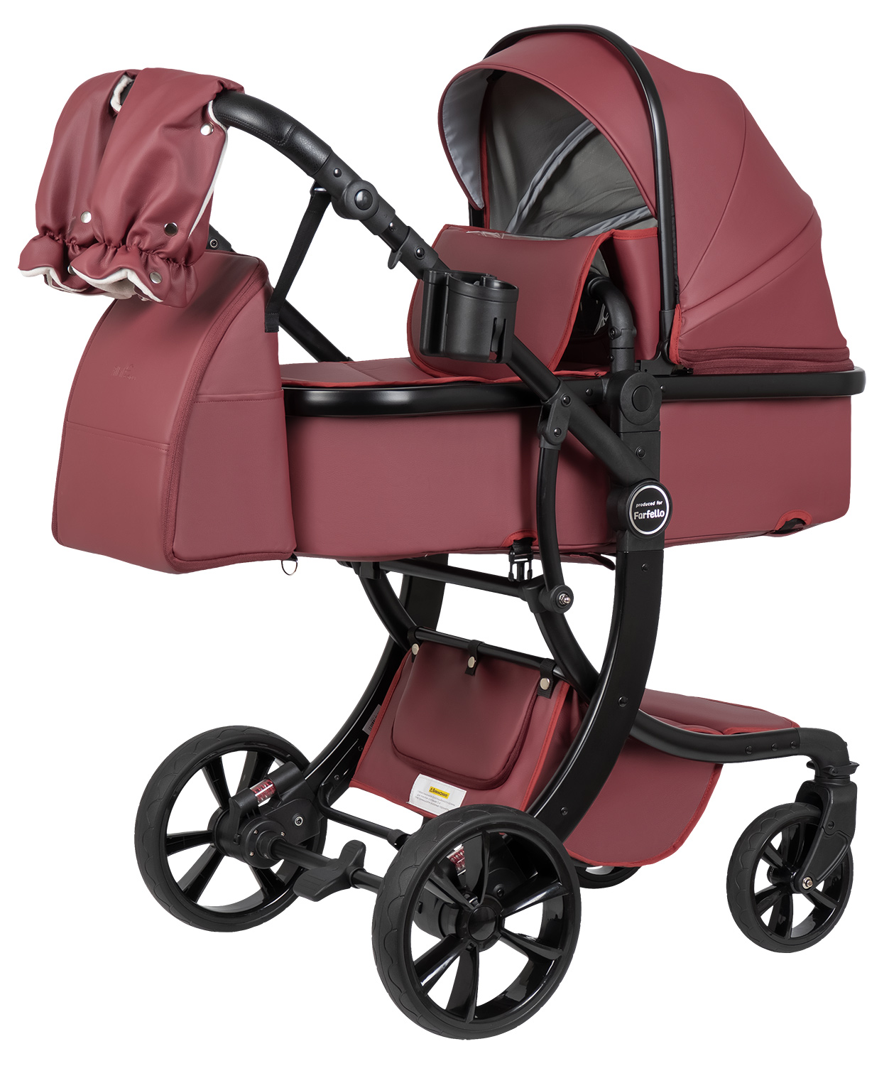 Коляска трансформер Aimile Adventurer бордовый - фото 15