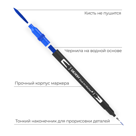Маркеры DENKSY двусторонний 36 цв.