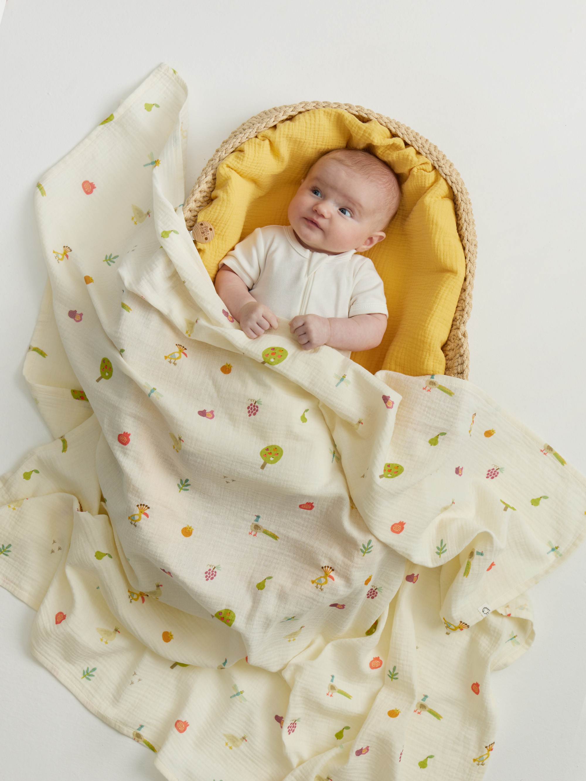 Пелёнка BUBA KIDS Сады Кавказа/Горчица муслин 75х115 см 2 шт. - фото 12