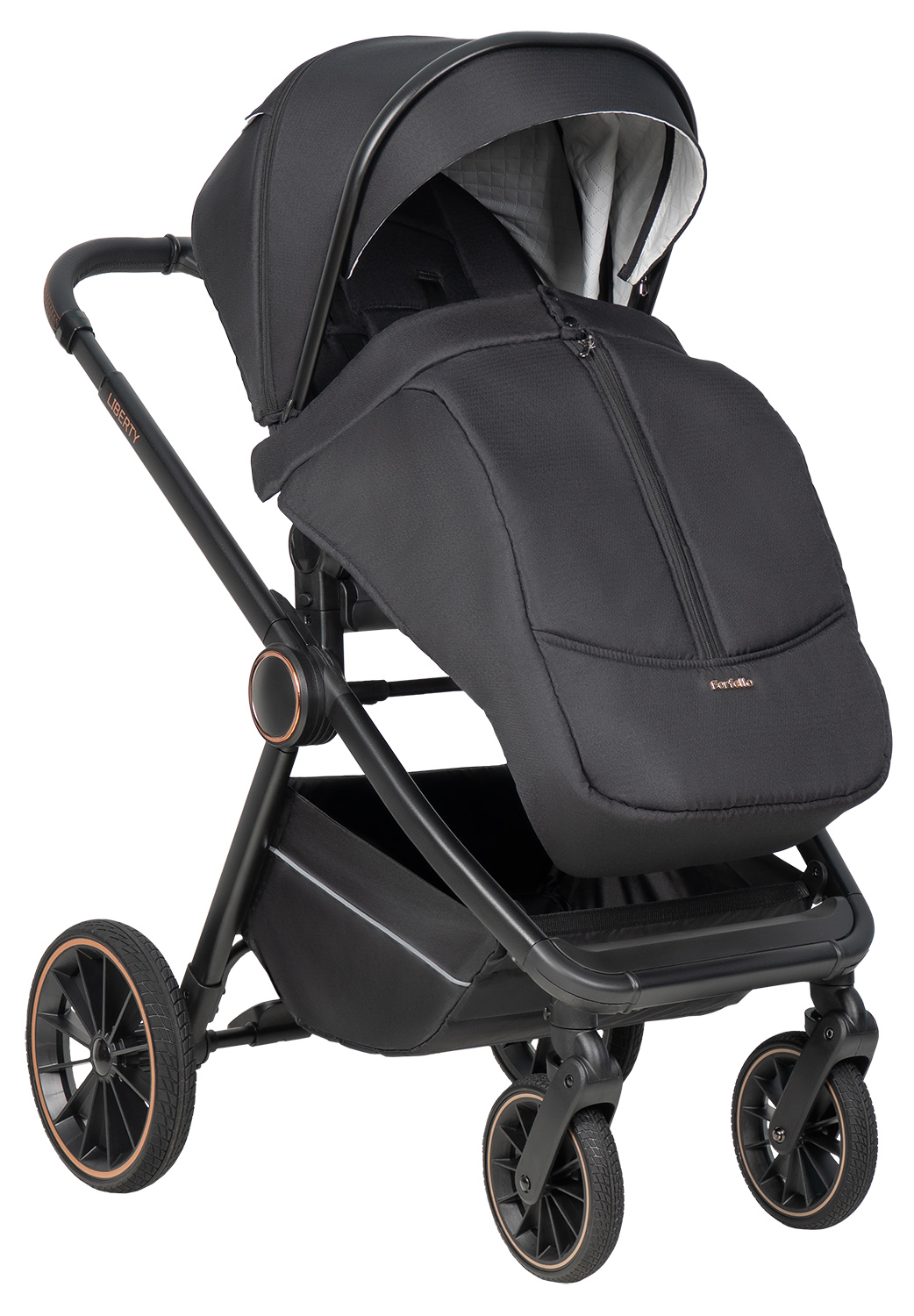 Коляска 3в1 Farfello Liberty черный - фото 21