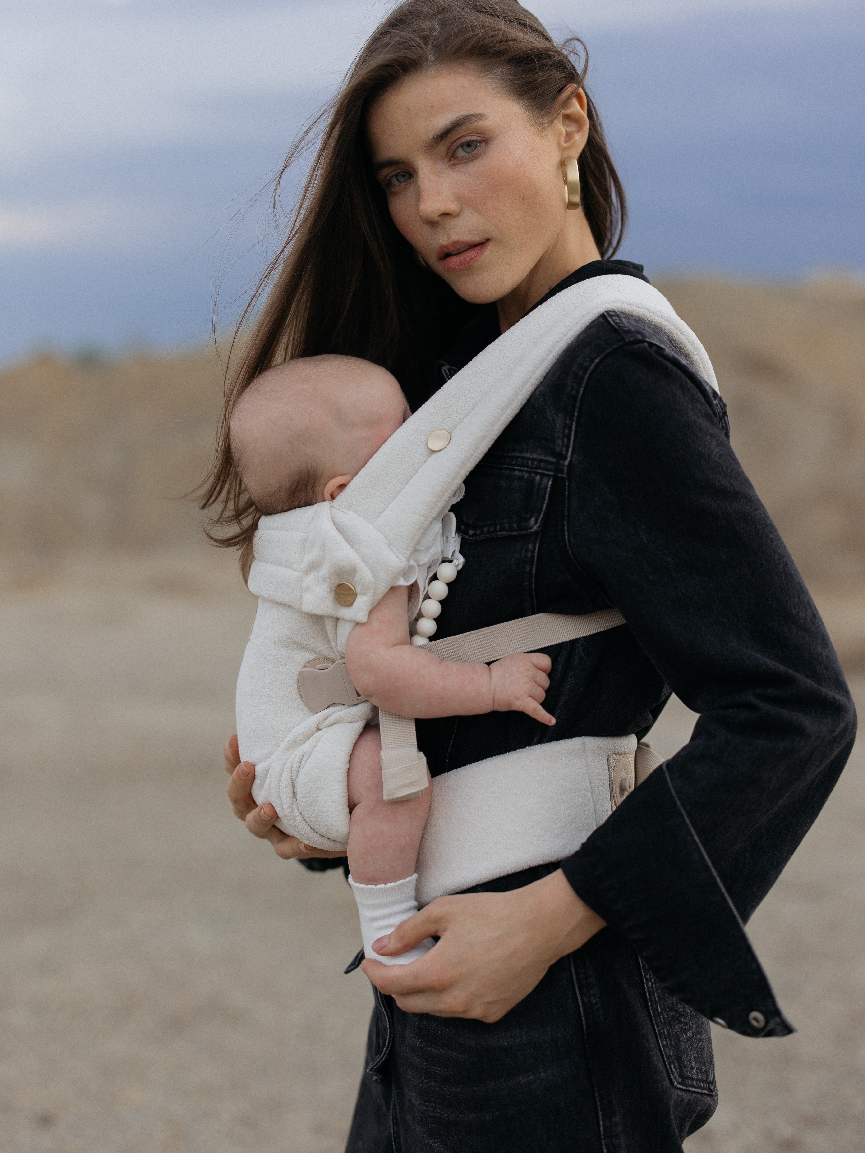 Переноска для новорожденных Timikbaby эргорюкзак белый плюш - фото 1