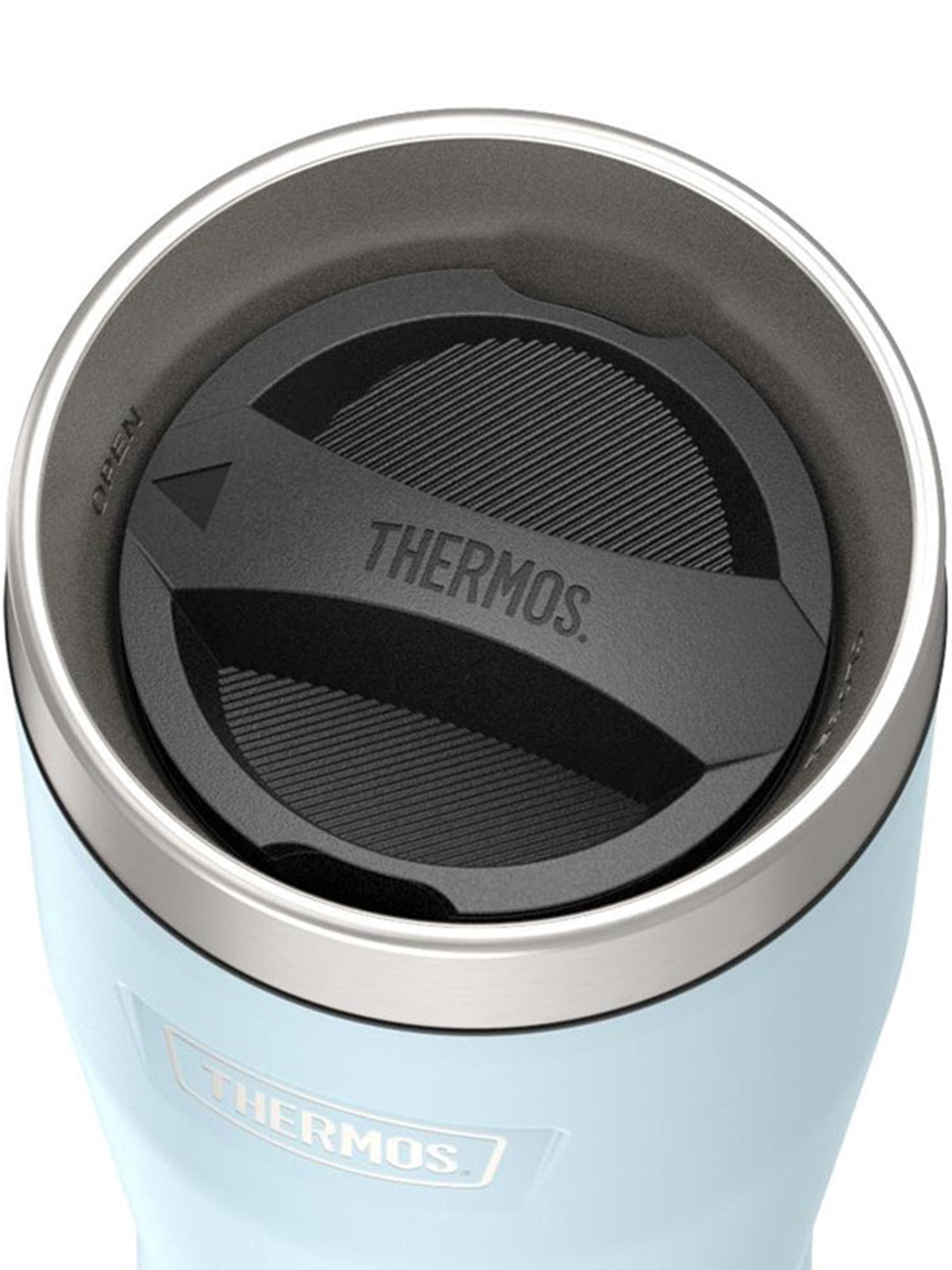 Термокружка для кофе чая 470 мл THERMOS ICON-1012 голубая – нержавеющая сталь герметичная тепло/холод 7/22 часа - фото 9