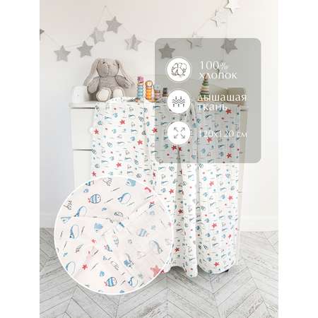Пеленка муслиновая Baby Nice для новорожденных 120х120