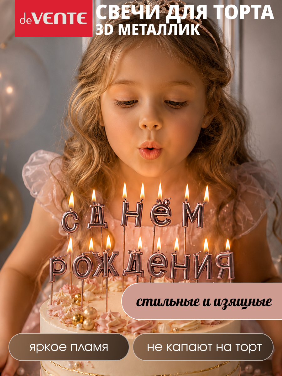 Набор свечей для торта deVENTE С Днем Рождения - фото 5