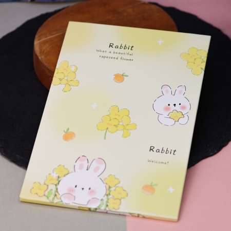 Зеркало настольное для макияжа iLikeGift Lovely rabbit yellow
