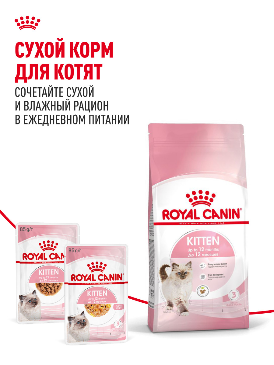 Корм влажный для котят ROYAL CANIN Kitten 85г кусочки в соусе 77851 - фото 8