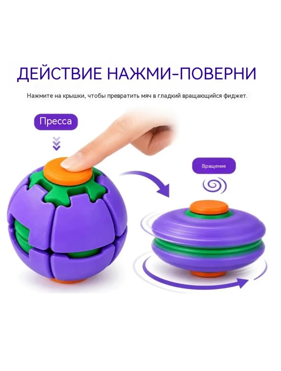 Игрушка-антистресс ТОТОША спиннер 3D Шар вращающийся в ассортименте - фото 12
