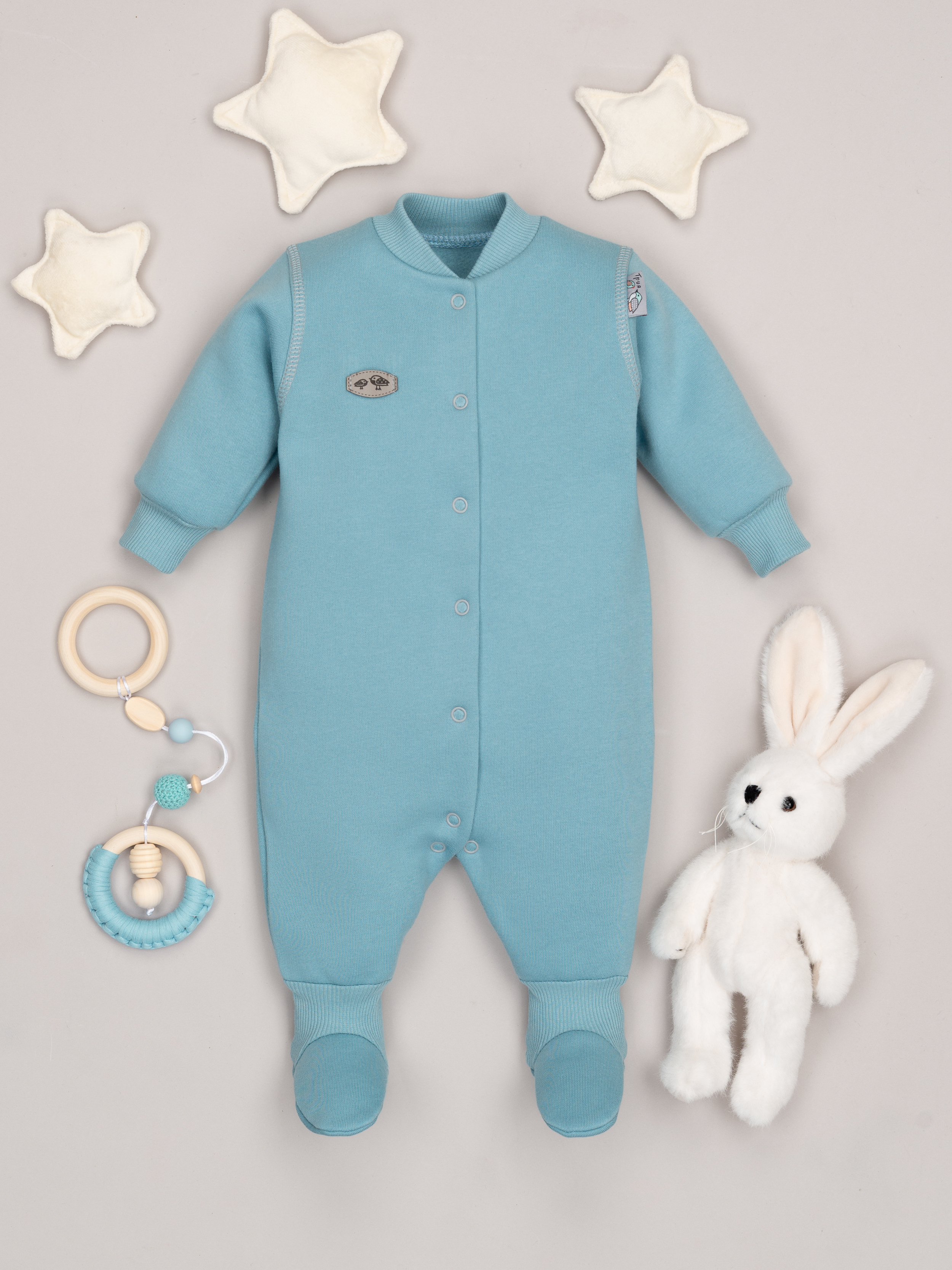 Изображение товара Комбинезон для новорожденных ТРИЯ утепленный флисом демисезонный тёплый