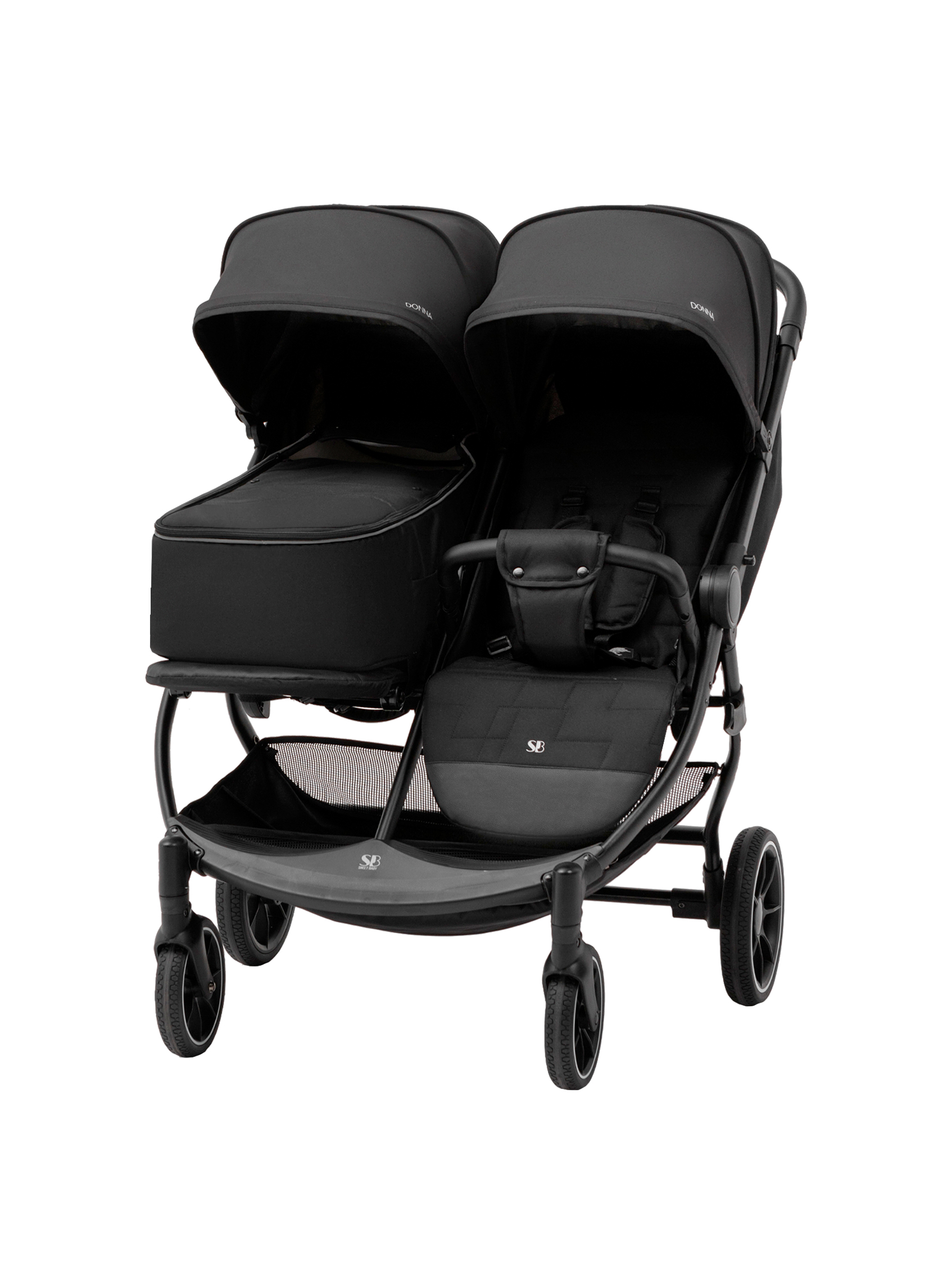 Коляска прогулочная для двойни Sweet Baby Donna Black черный - фото 26