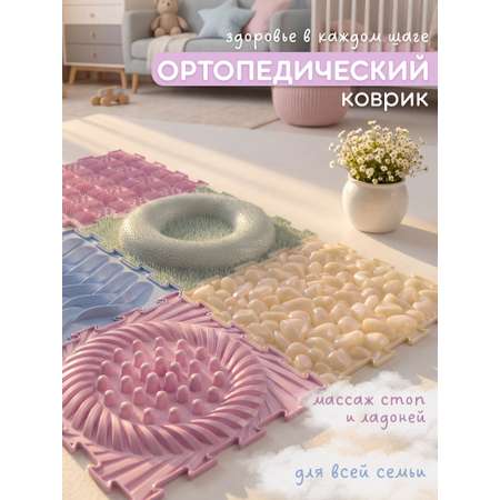 Коврик-пазл ARTSTEP массажный развивающий детский 25 x 118 см