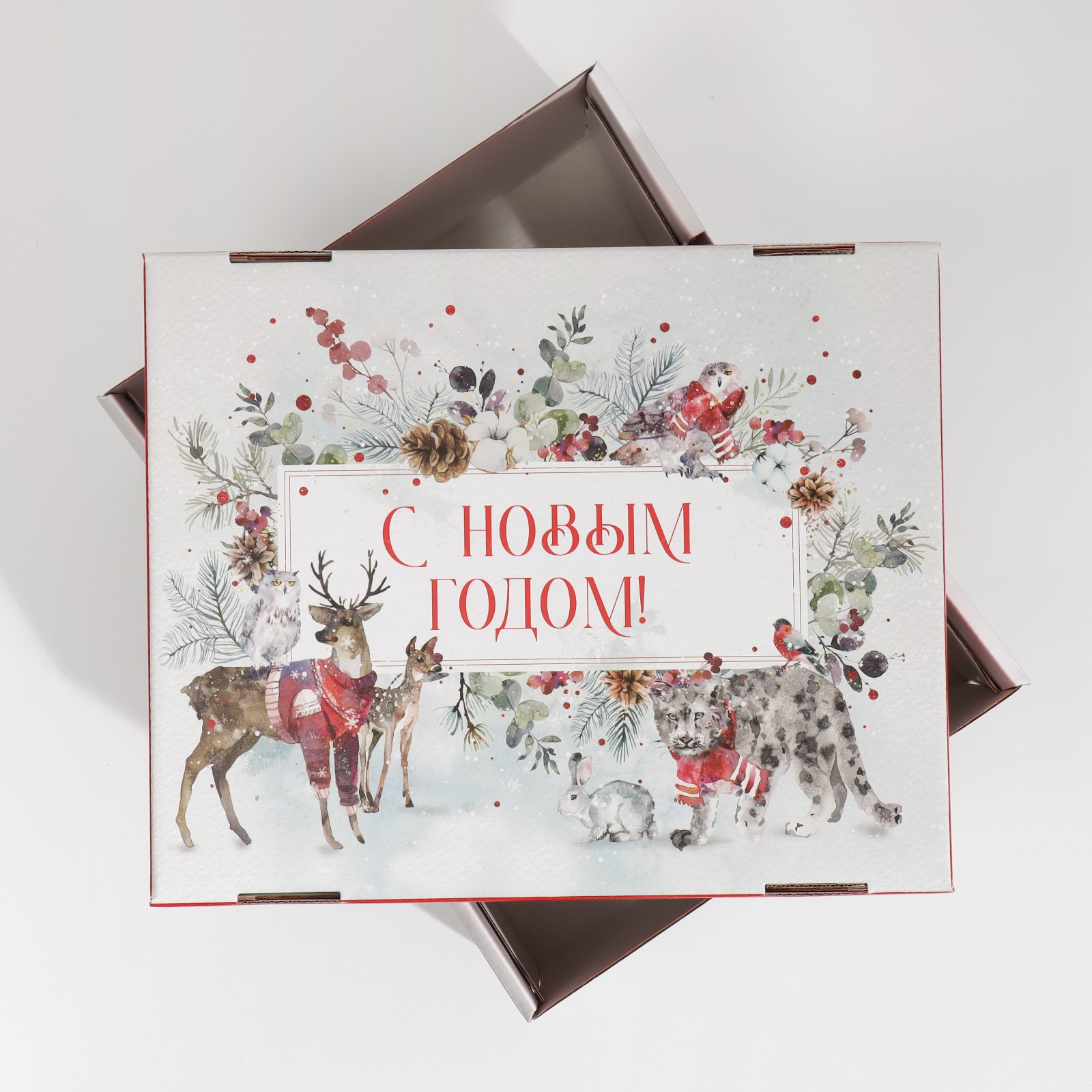 Складная коробка Дарите Счастье «Новогодняя акварель». 31.2×25.6×16.1 см - фото 3