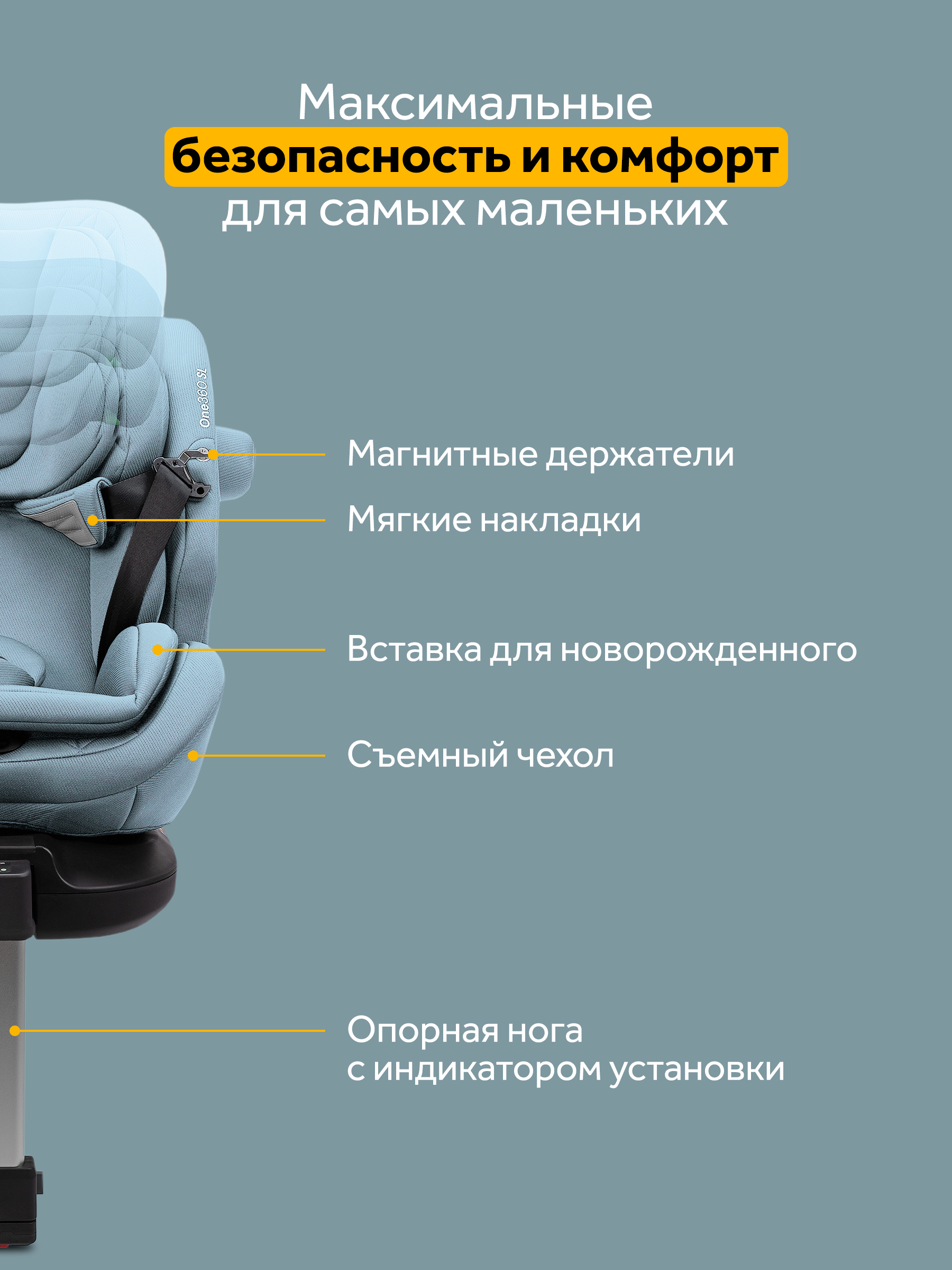 Автокресло Osann One 360 SL Sky 0-36 кг Isofix 0+/1/2/3 (0-36 кг) бирюзовый - фото 9