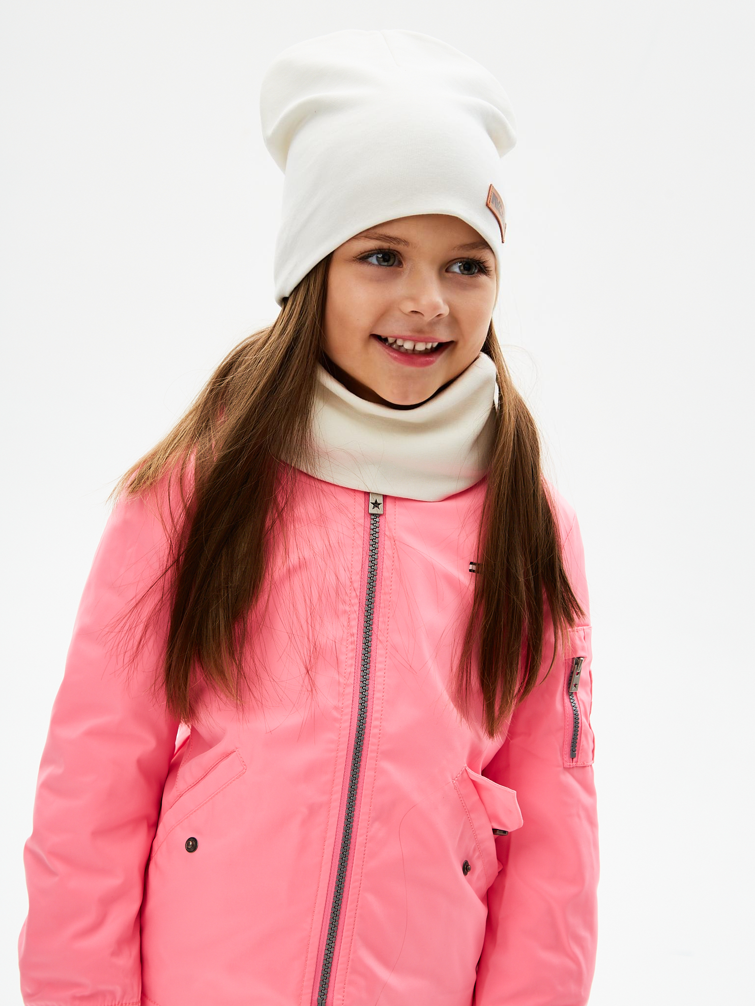 Шапка и снуд NYCkids NYC-H-67-plainG-white - фото 13