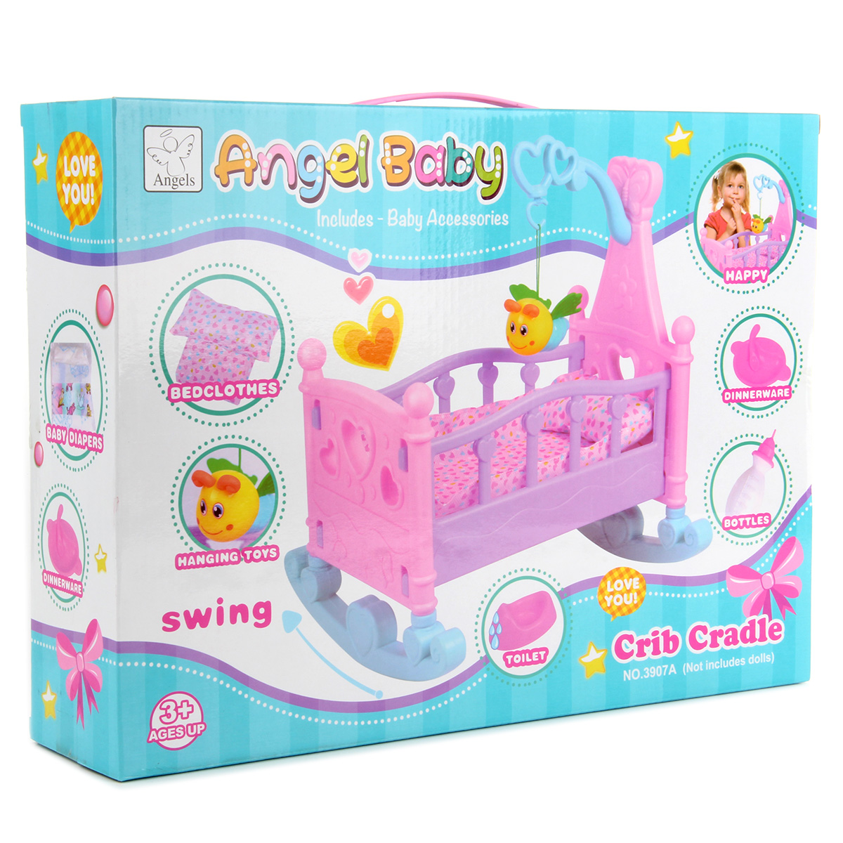 Аксессуар для кукол Veld Co кровать, бутылочка, посуда, подгузник 103586 - фото 6