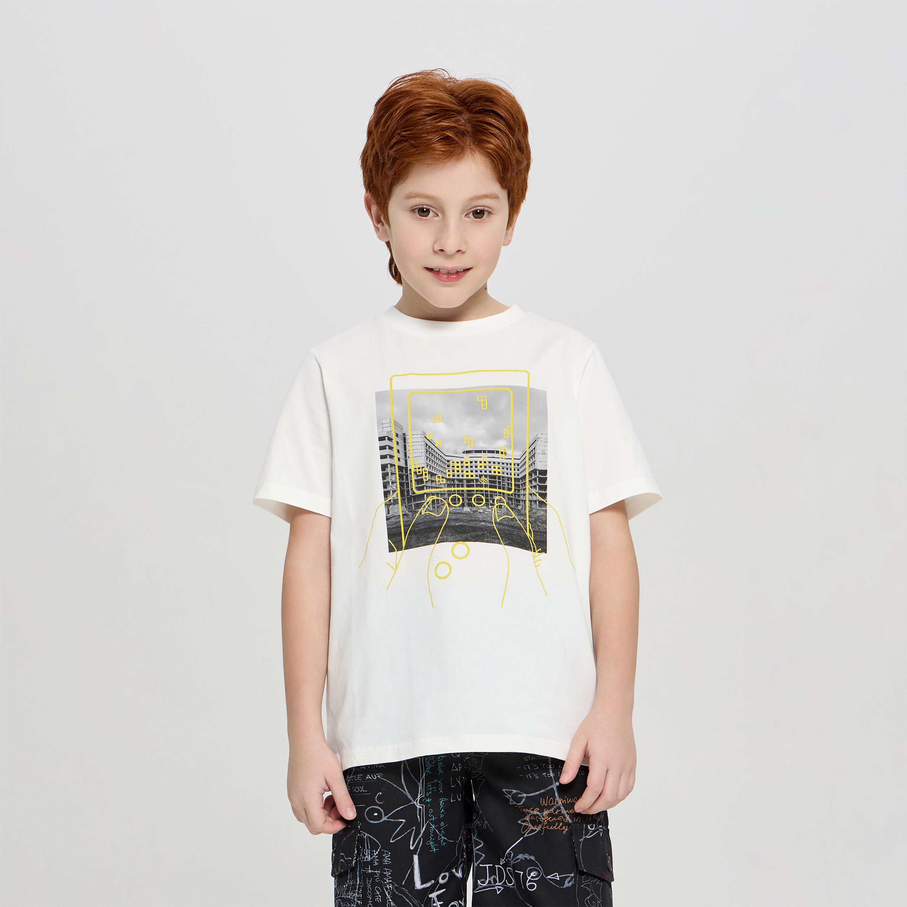 Изображение товара Футболка CHOUPETTE для мальчика 146 белая хлопок оригинальный принт