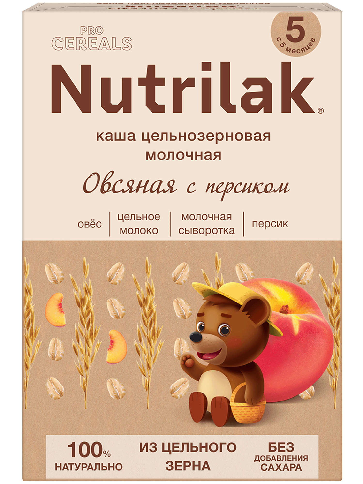 Каша молочная Nutrilak Premium Procereals овсяная персик 200г с 5месяцев - фото 1