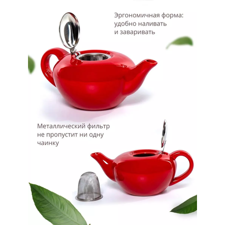 Чайник Elrington Феличита 1000 мл красный