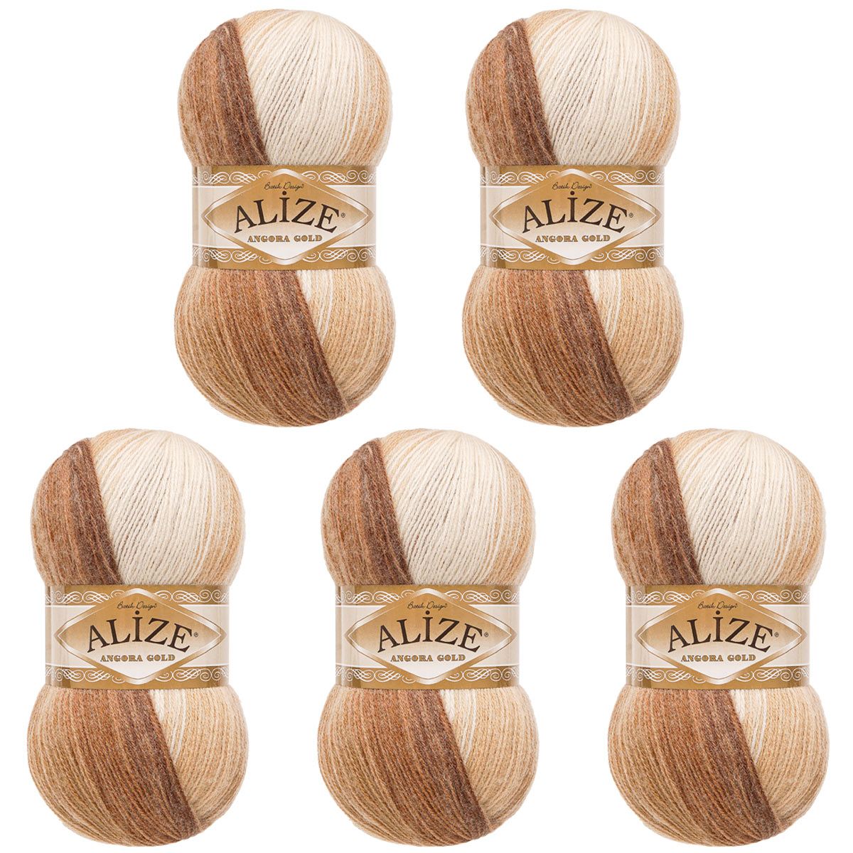 Пряжа Alize для вязания зимних вещей Angora Gold Batik 100 гр 550 м 5 мотков 6779 секционный - фото 8