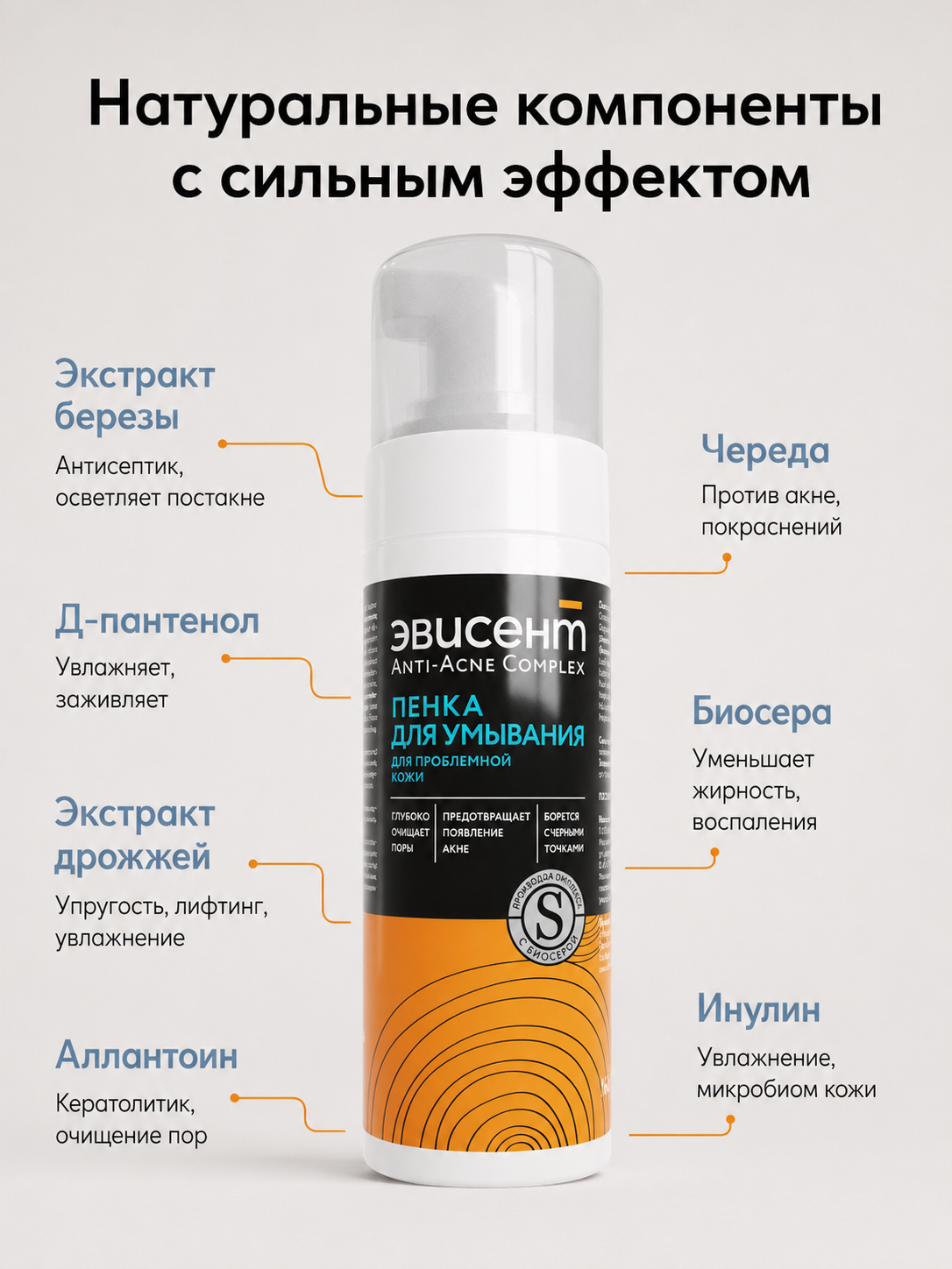 Пена Эвисент Anti-Acne Complex 160 мл - фото 3