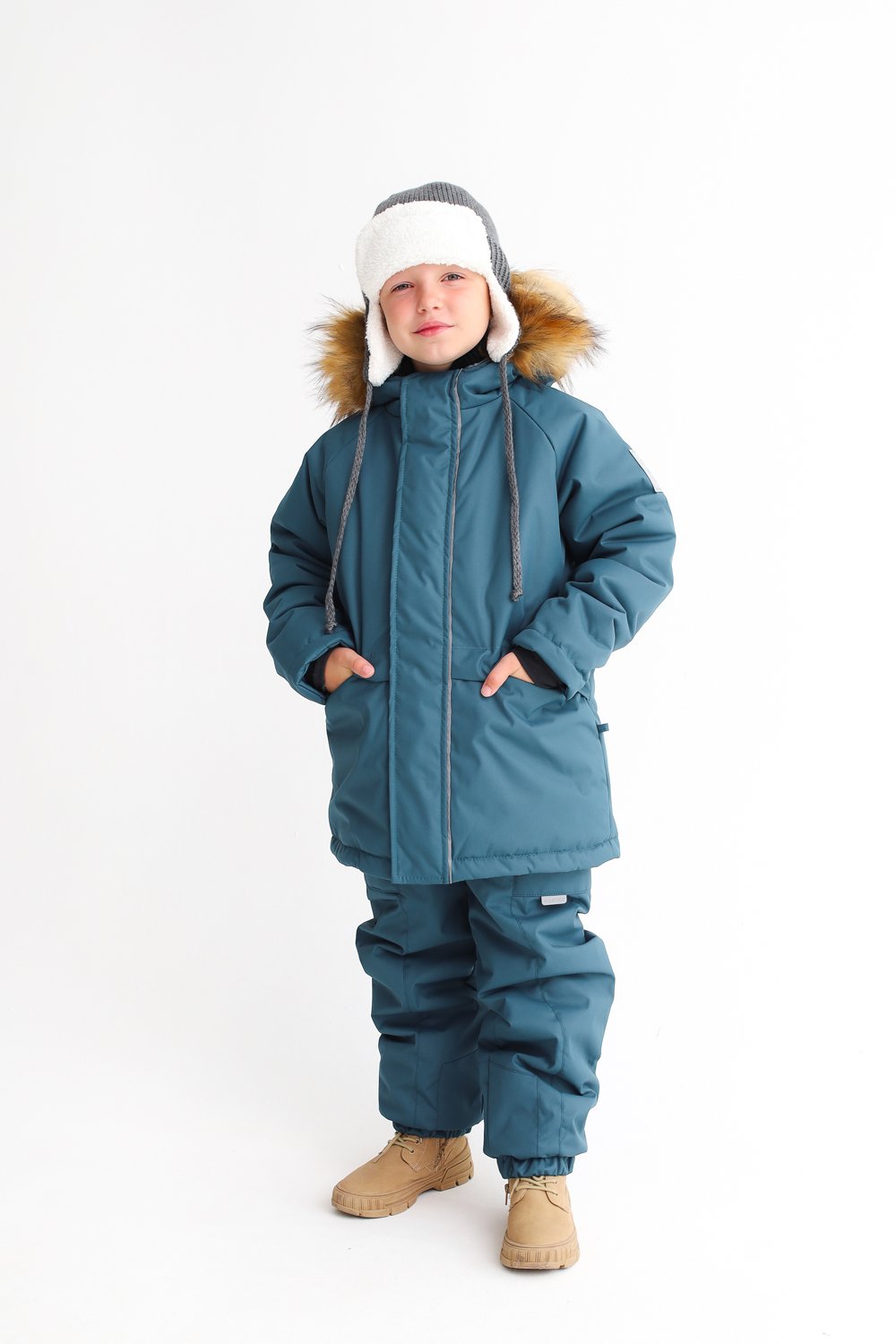 Брюки MINIDINO MDW1-TW003/0Брюки на лямках зимние атлантик - фото 10