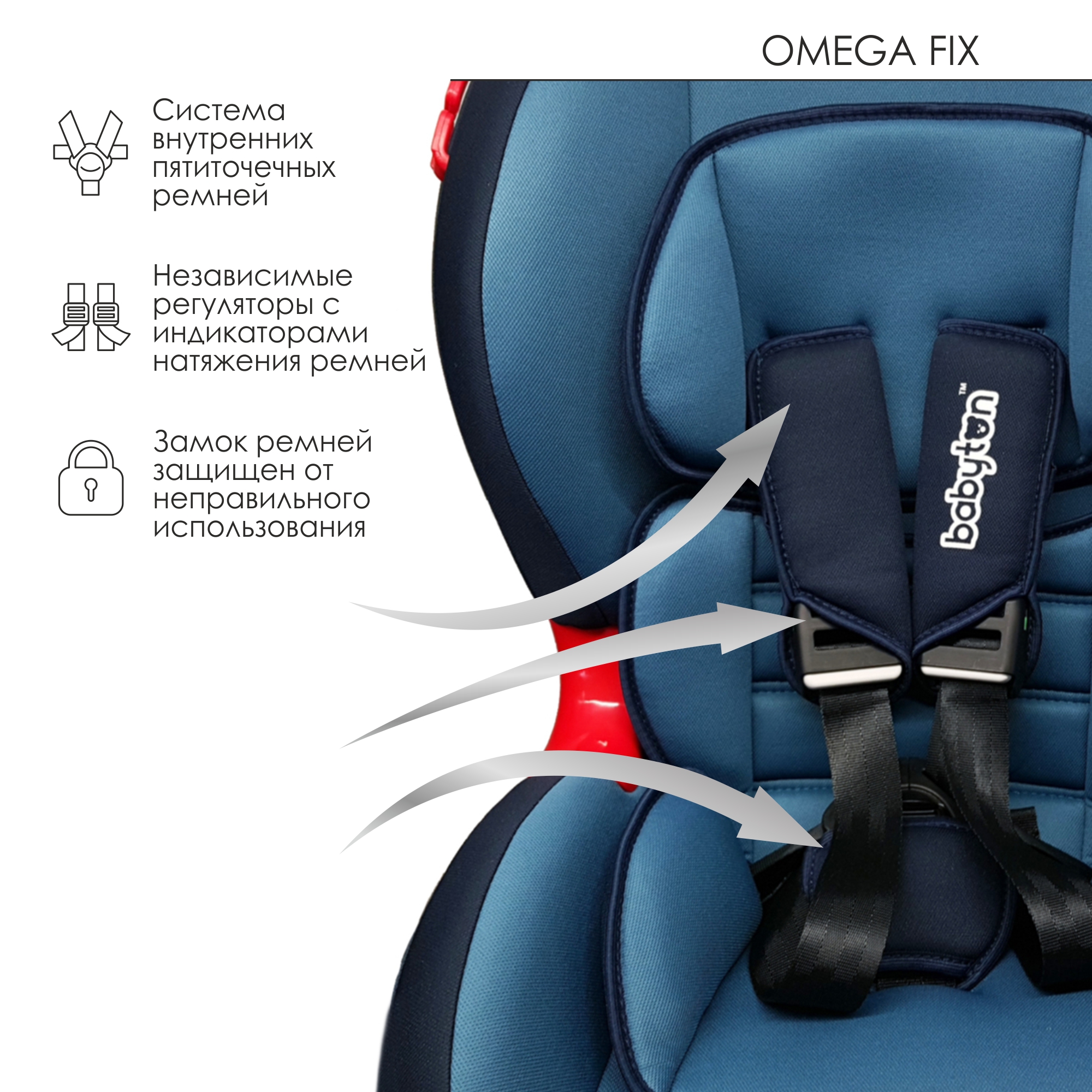 Автокресло Babyton Omega Fix Ocean Isofix 1/2 (9-25 кг) - фото 4
