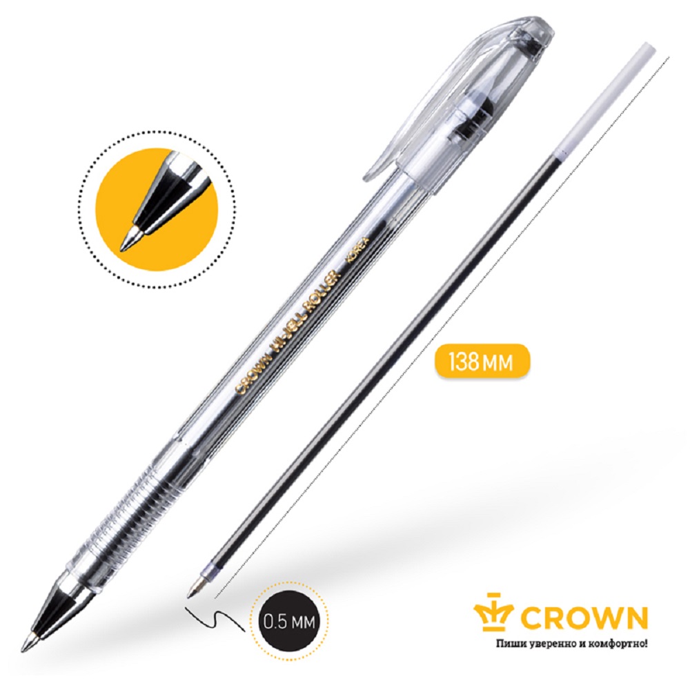 Ручка гелевая CROWN 12 шт. - фото 4