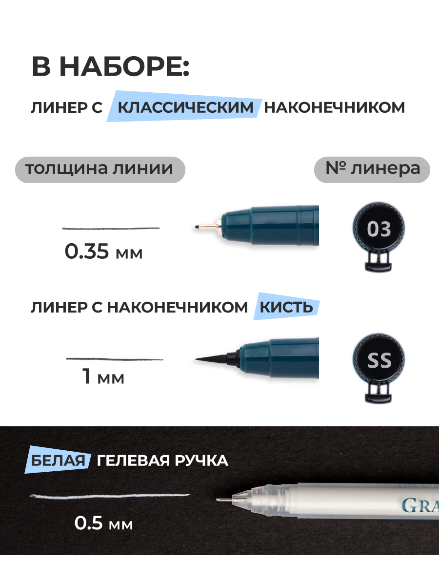 Ручка капиллярная Малевичъ 3 шт. - фото 2