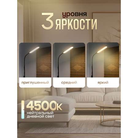 Торшер напольный светодиодный SVih черный 10Вт 500Лм