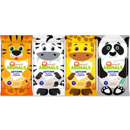 Влажные салфетки Smart Animals 20 шт.