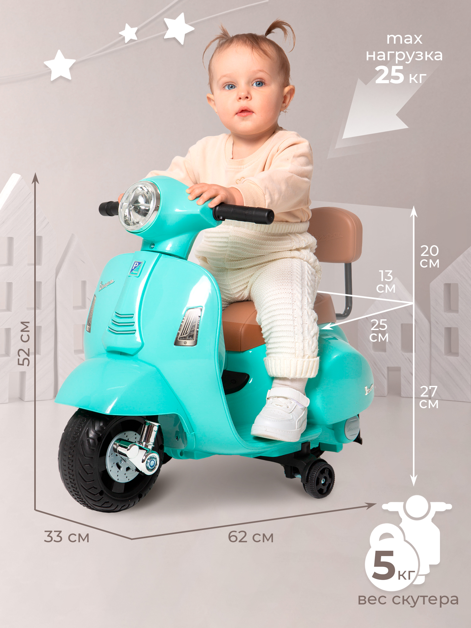 Каталка Sweet Baby бирюзовый - фото 2