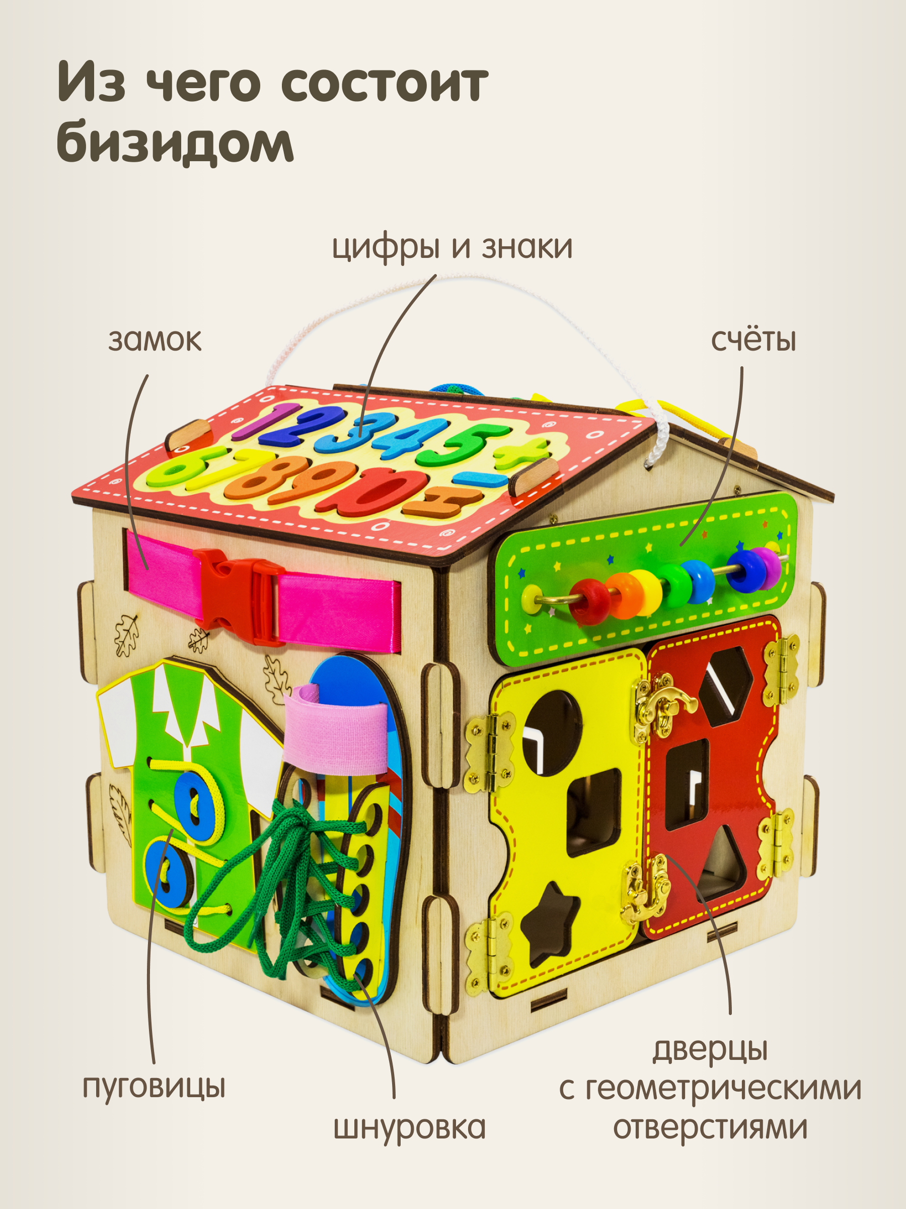 Игрушка Alatoys бизиборд Сортер для малышей 20в1 - фото 3