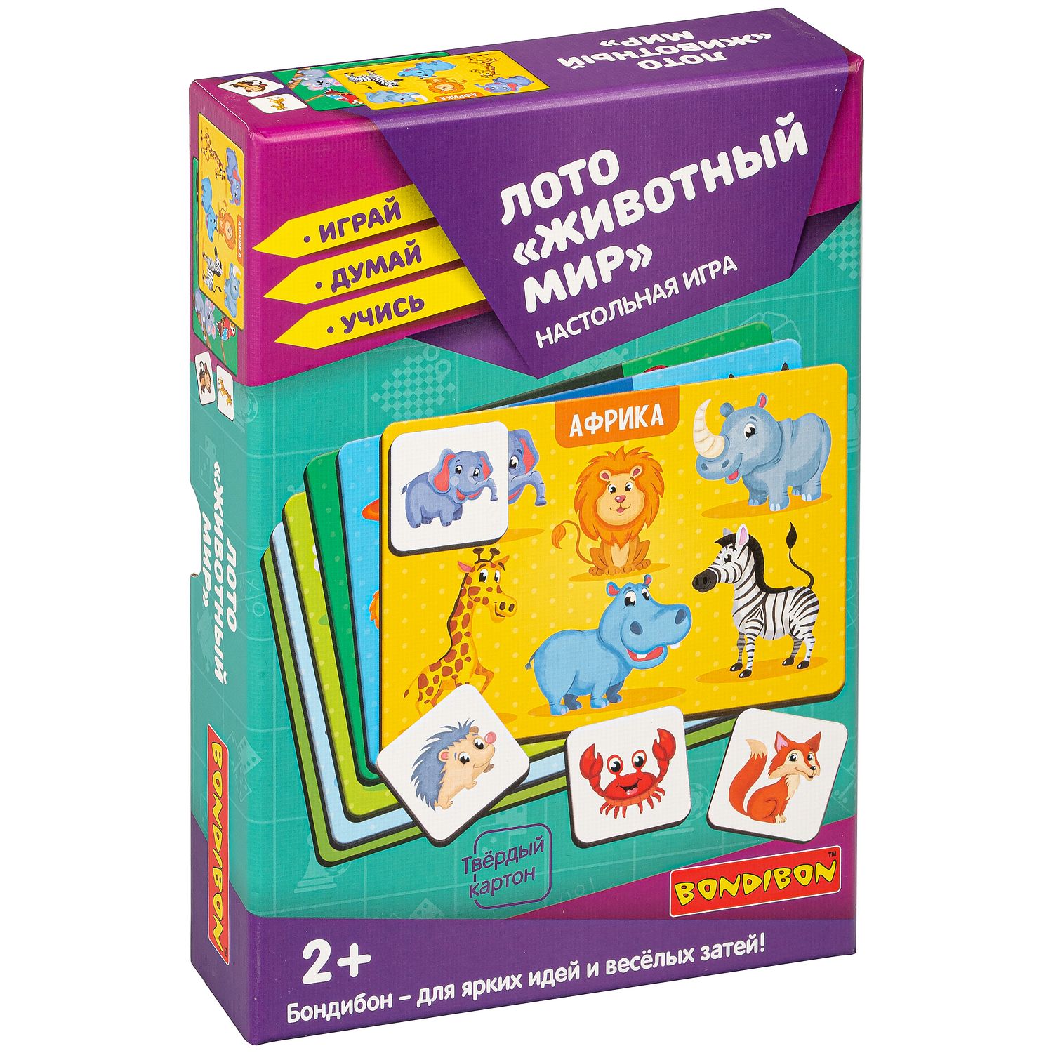 Настольная игра Bondibon лото для малышей Животный мир - фото 1
