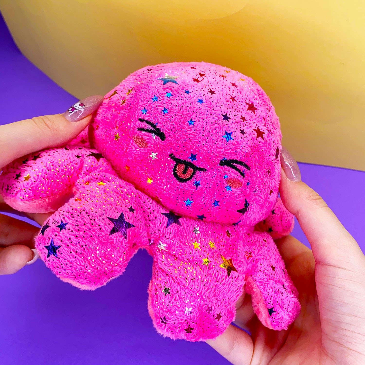 Мягкая игрушка MINI-TOYS вывернушка Осьминог двусторонний. Розовый - фото 3